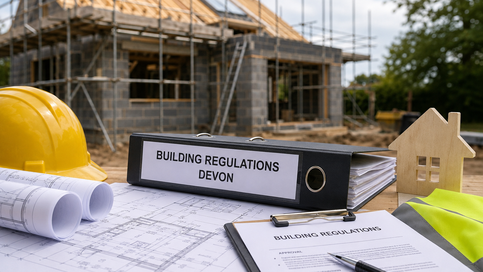 Home extension project requiring building regulations approval in Devon