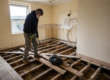 Building project renovation in Devon with exposed floor joists