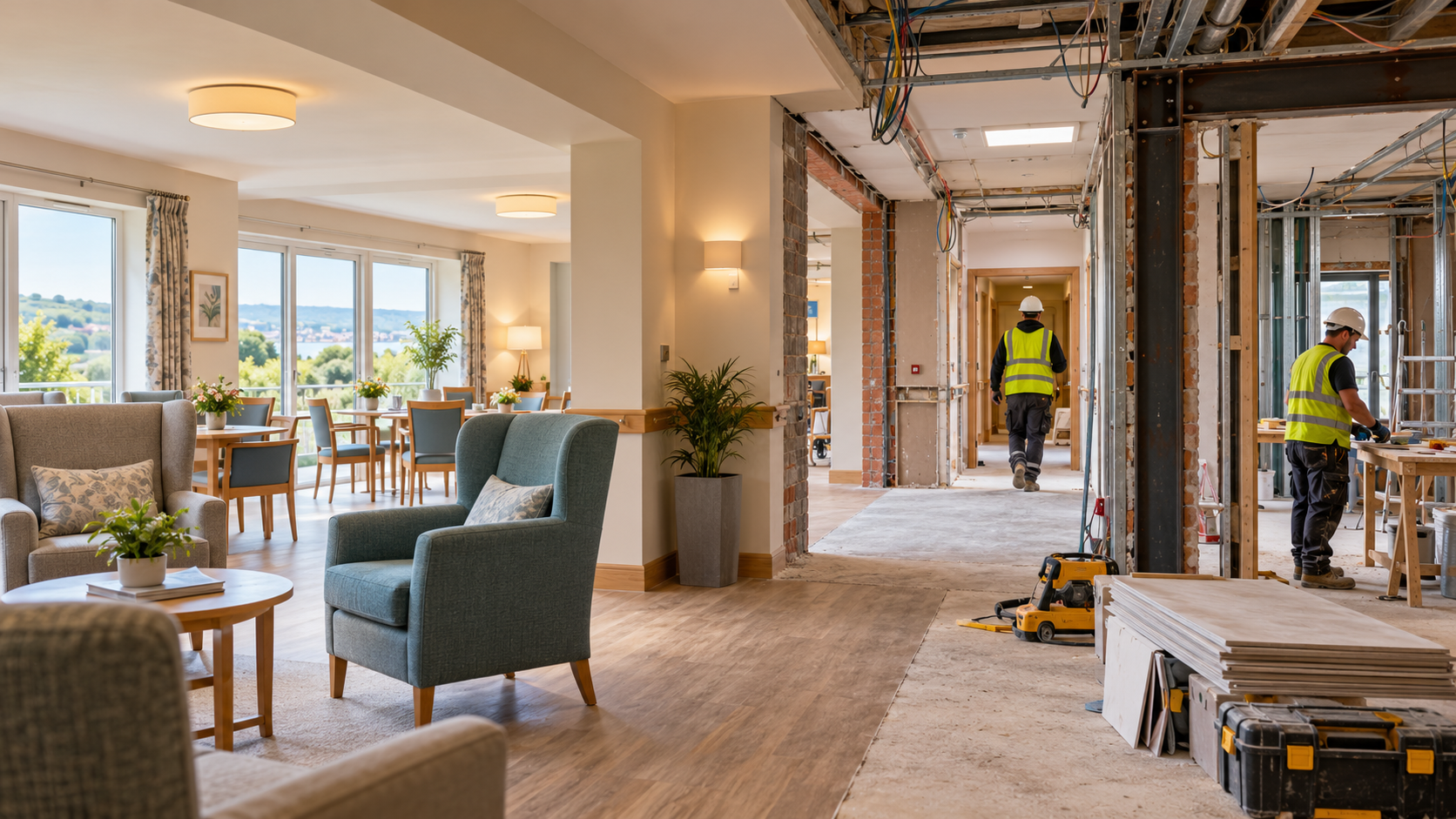 Care Home Refurbishment Devon Care home refurbishment project showing a modern, accessible interior in Devon