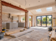 Home renovation project in progress with open-plan kitchen and living space